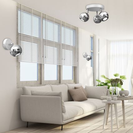 Foco de parede COMET 1xGU10/8W/230V branco/cromado brilhante