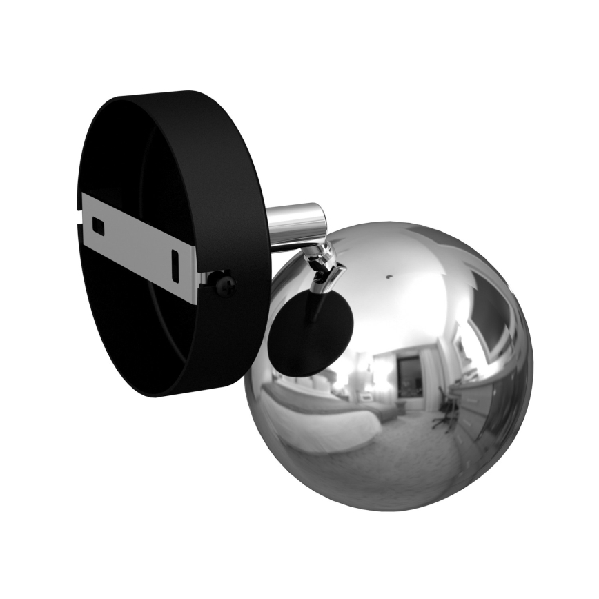 Foco de parede COMET 1xGU10/8W/230V preto/cromado brilhante