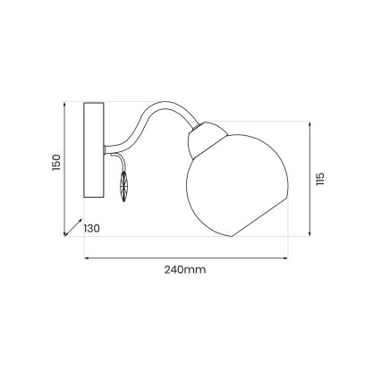 Foco de parede CONNOR 1xE27/15W/230V cromado brilhante/branco