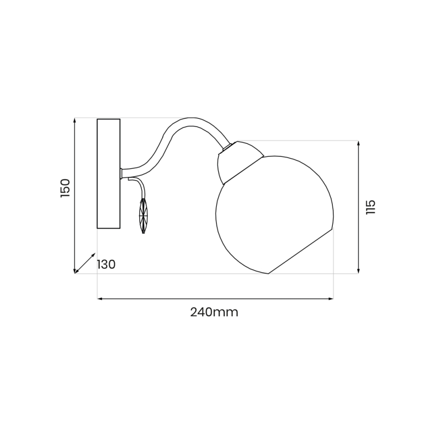 Foco de parede CONNOR 1xE27/15W/230V cromado brilhante/branco