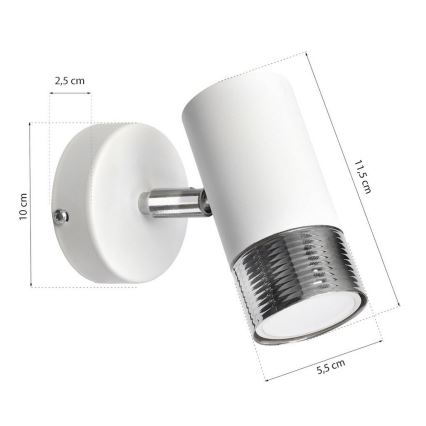 Foco de parede DANI 1xGU10/8W/230V