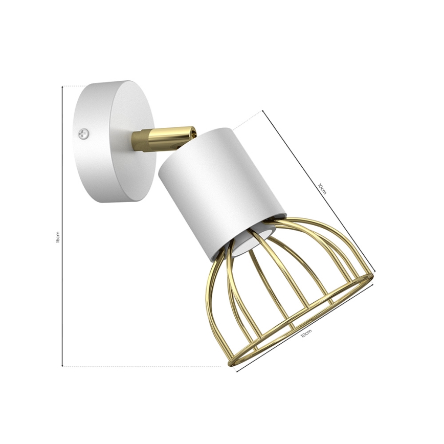 Foco de parede DANTE 1xGU10/25W/230V branco/dourado