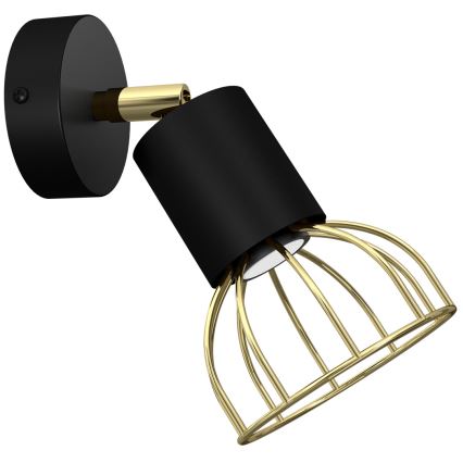 Foco de parede DANTE 1xGU10/25W/230V preto/dourado
