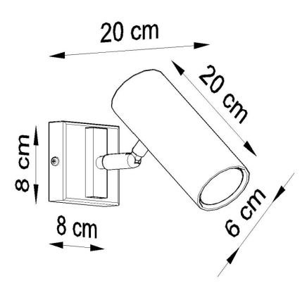 Foco de parede DIREZIONE 1xGU10/40W/230V preto