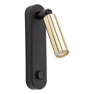 Foco de parede ENZO 1xG9/8W/230V preto/dourado