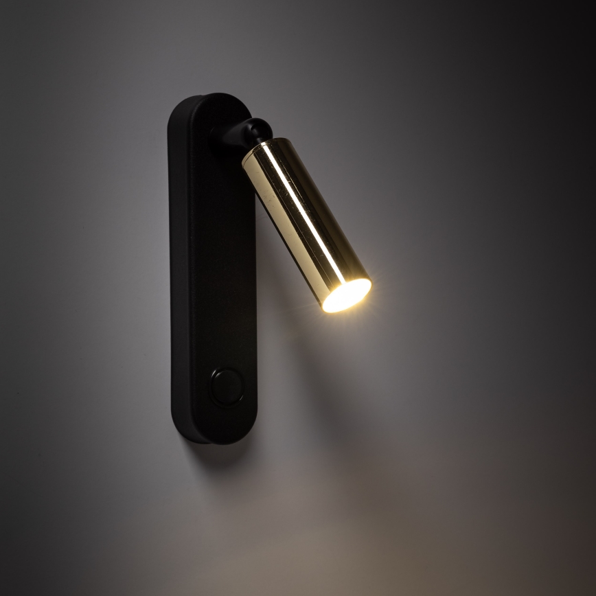 Foco de parede ENZO 1xG9/8W/230V preto/dourado