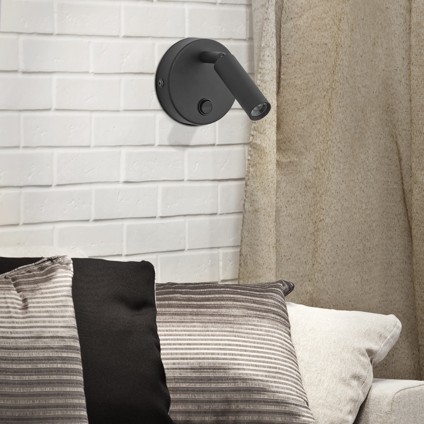 Foco de parede ENZO 1xG9/8W/230V preto