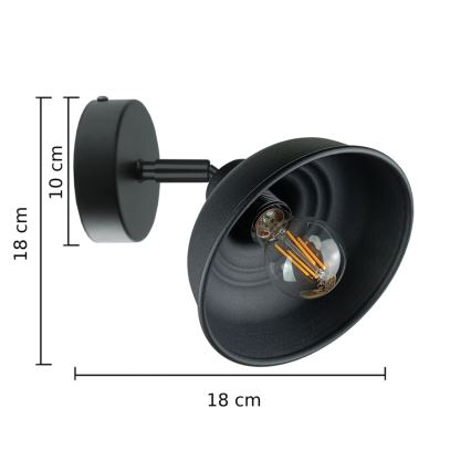 Foco de parede FAUN 1xE27/60W/230V preto
