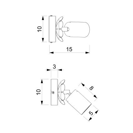 Foco de parede FLOR 1xGU10/8W/230V cromado mate