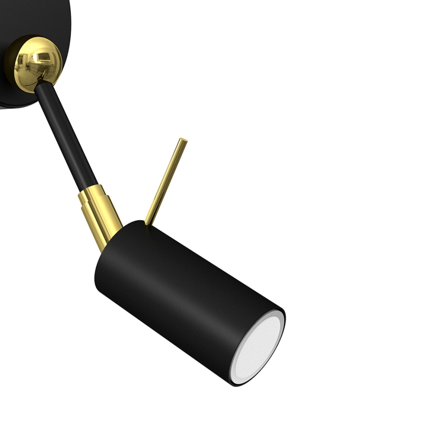 Foco de parede IRIS 1xGU10/MR11/40W/230V preto/dourado