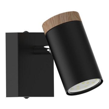 Foco de parede LAGOS 1xGU10/15W/230V preto/castanho