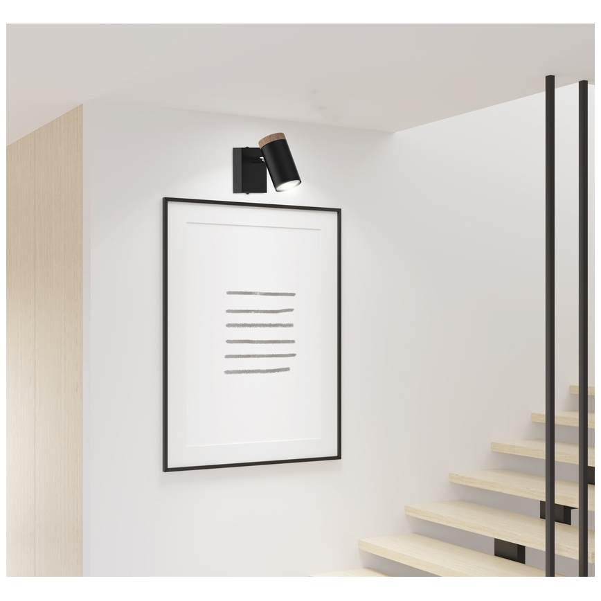 Foco de parede LAGOS 1xGU10/15W/230V preto/castanho