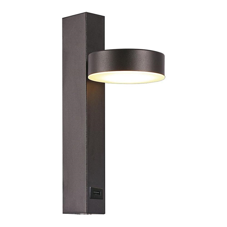 Foco de parede LED com porta USB LED/8W/230V 3000K