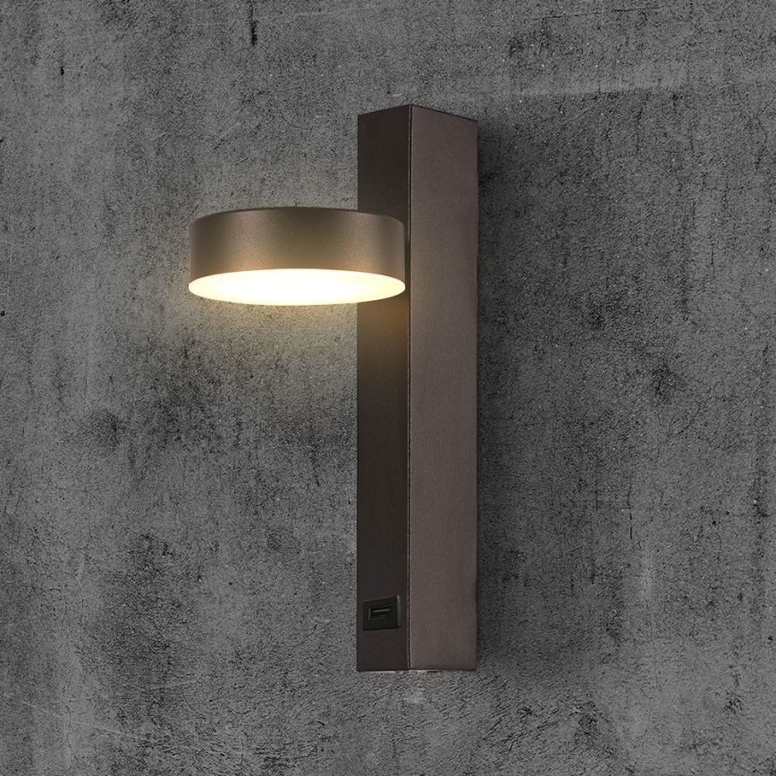 Foco de parede LED com porta USB LED/8W/230V 3000K