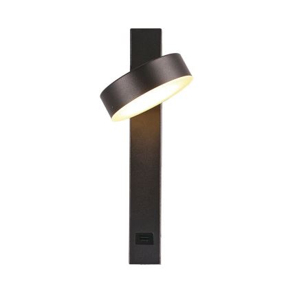 Foco de parede LED com porta USB LED/8W/230V 3000K