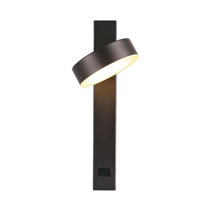 Foco de parede LED com porta USB LED/8W/230V 3000K