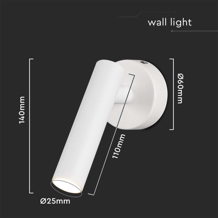 Foco de parede LED LED/2W/230V 3000K branco