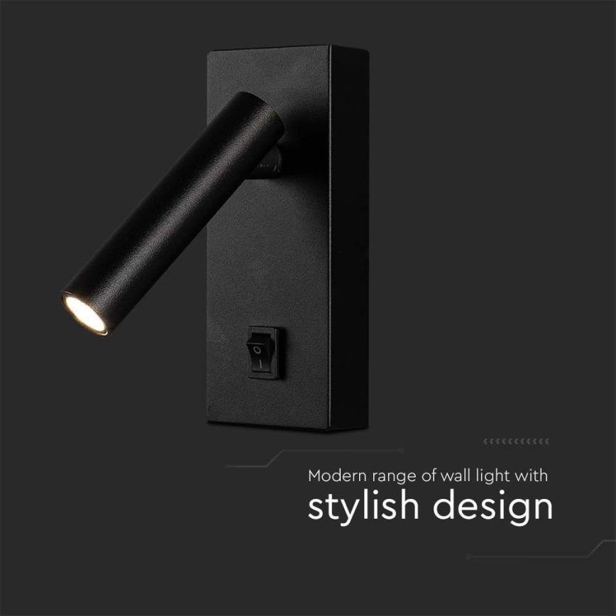 Foco de parede LED LED/2W/230V 4000K preto