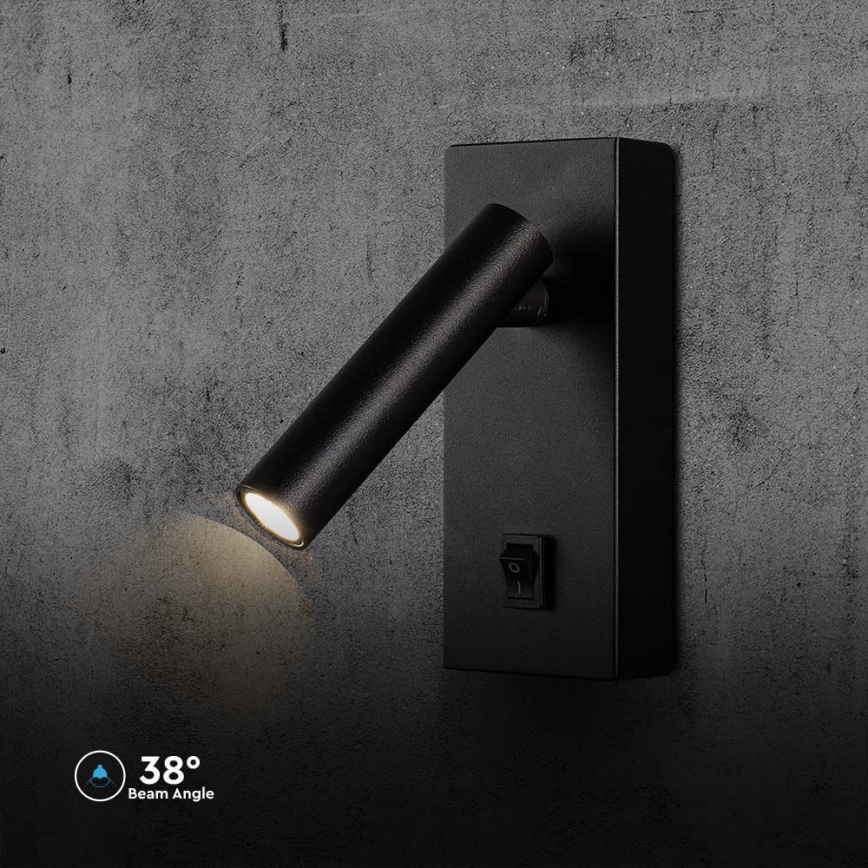Foco de parede LED LED/2W/230V 4000K preto