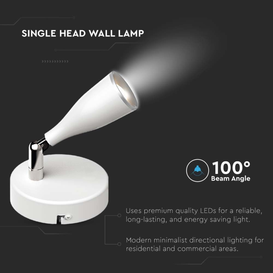 Foco de parede LED LED/4,5W/230V 4000K branco