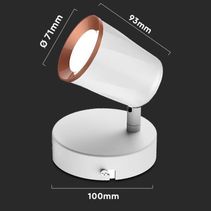 Foco de parede LED LED/5W/230V 3000K branco