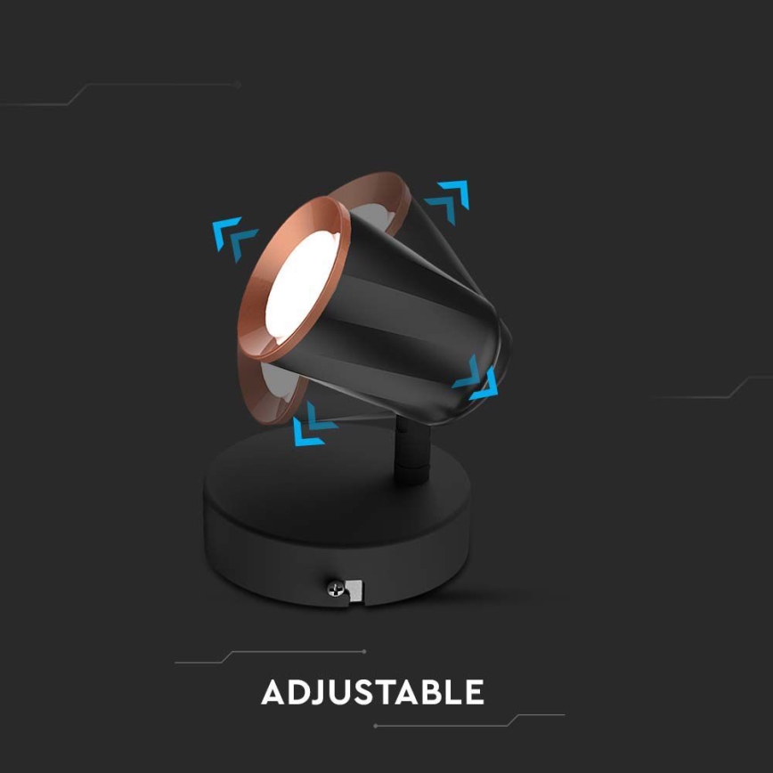 Foco de parede LED LED/5W/230V 4000K preto
