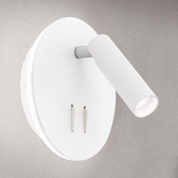 Foco de parede LED LENNY LED/6W/230V + LED/3W branco