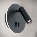 Foco de parede LED LENNY LED/6W/230V + LED/3W preto