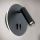 Foco de parede LED LENNY LED/6W/230V + LED/3W preto