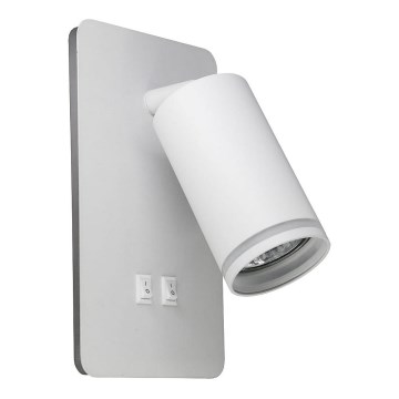 Foco de parede LED PARIS 1xGU10/10W/230V + LED/6W/230V branco