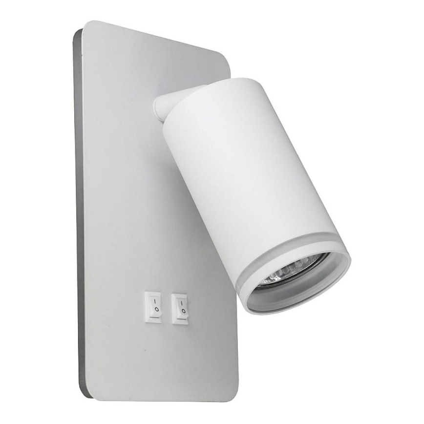 Foco de parede LED PARIS 1xGU10/10W/230V + LED/6W/230V branco