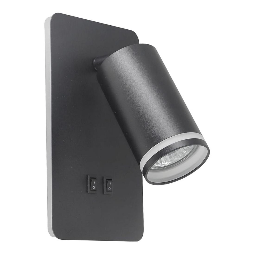 Foco de parede LED PARIS 1xGU10/10W/230V + LED/6W/230V preto