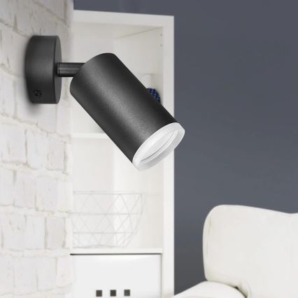 Foco de parede LONDON 1xGU10/10W/230V preto