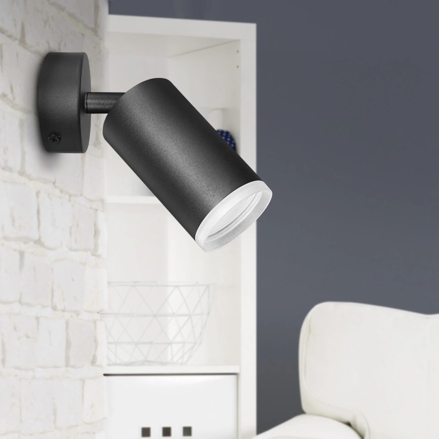 Foco de parede LONDON 1xGU10/10W/230V preto