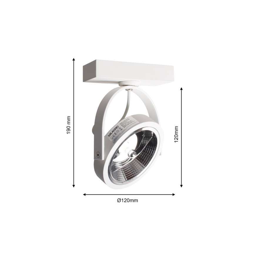 Foco de parede LUGAR 1xAR111 - GU10/25W/230V