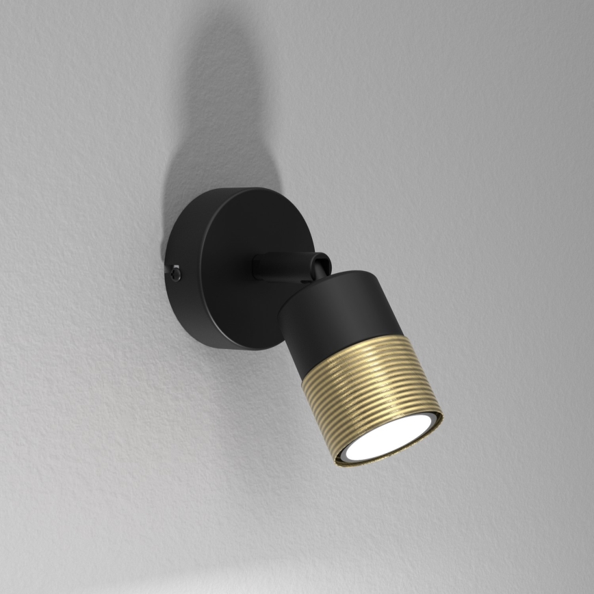 Foco de parede MIZU 1xGU10/8W/230V preto/latão