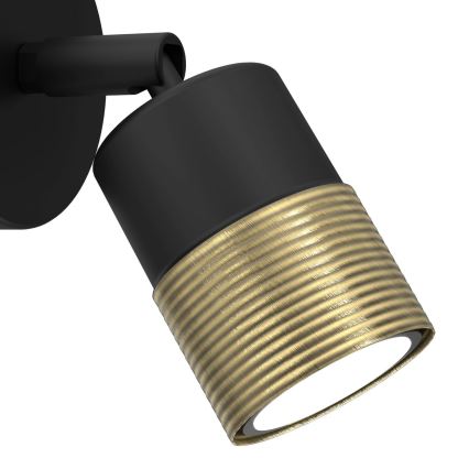 Foco de parede MIZU 1xGU10/8W/230V preto/latão