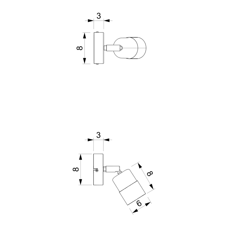 Foco de parede MIZU 1xGU10/8W/230V preto/latão
