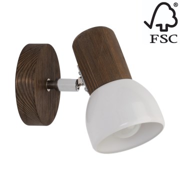 Foco de parede NEL 1xE27/15W/230V pinho - certificado por FSC