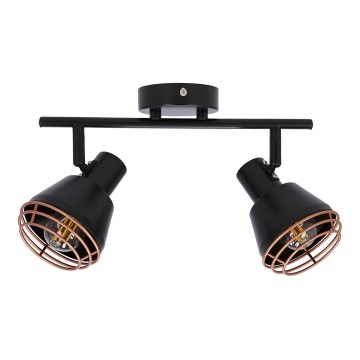 Foco de parede NERIA 2xE14/40W/230V preto/cobre