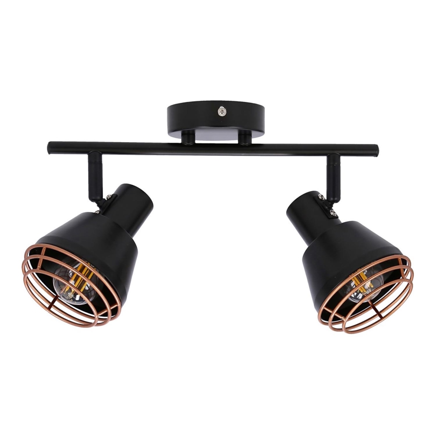 Foco de parede NERIA 2xE14/40W/230V preto/cobre