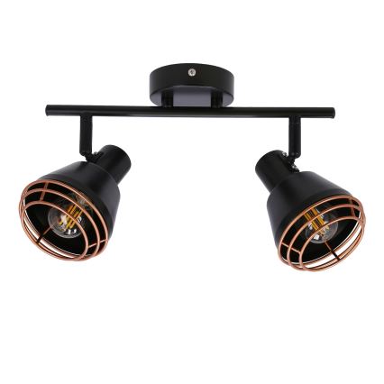 Foco de parede NERIA 2xE14/40W/230V preto/cobre