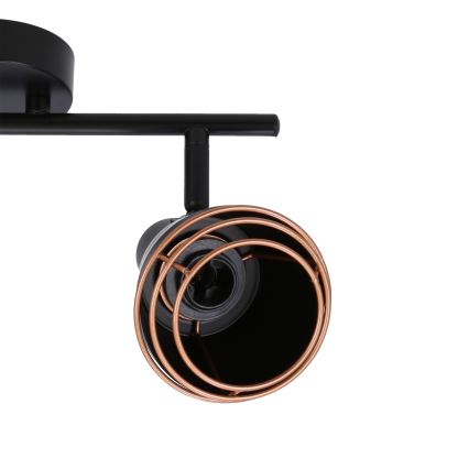 Foco de parede NERIA 2xE14/40W/230V preto/cobre