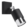 Foco de parede NERO 1xGU10/40W/230V preto/cromado brilhante