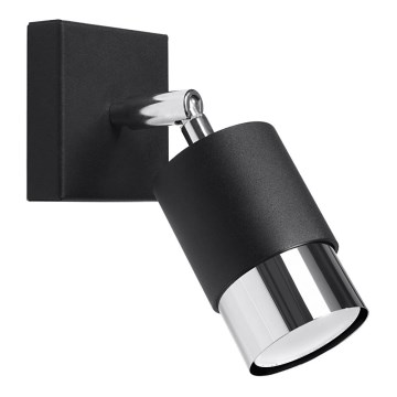 Foco de parede NERO 1xGU10/40W/230V preto/cromado brilhante