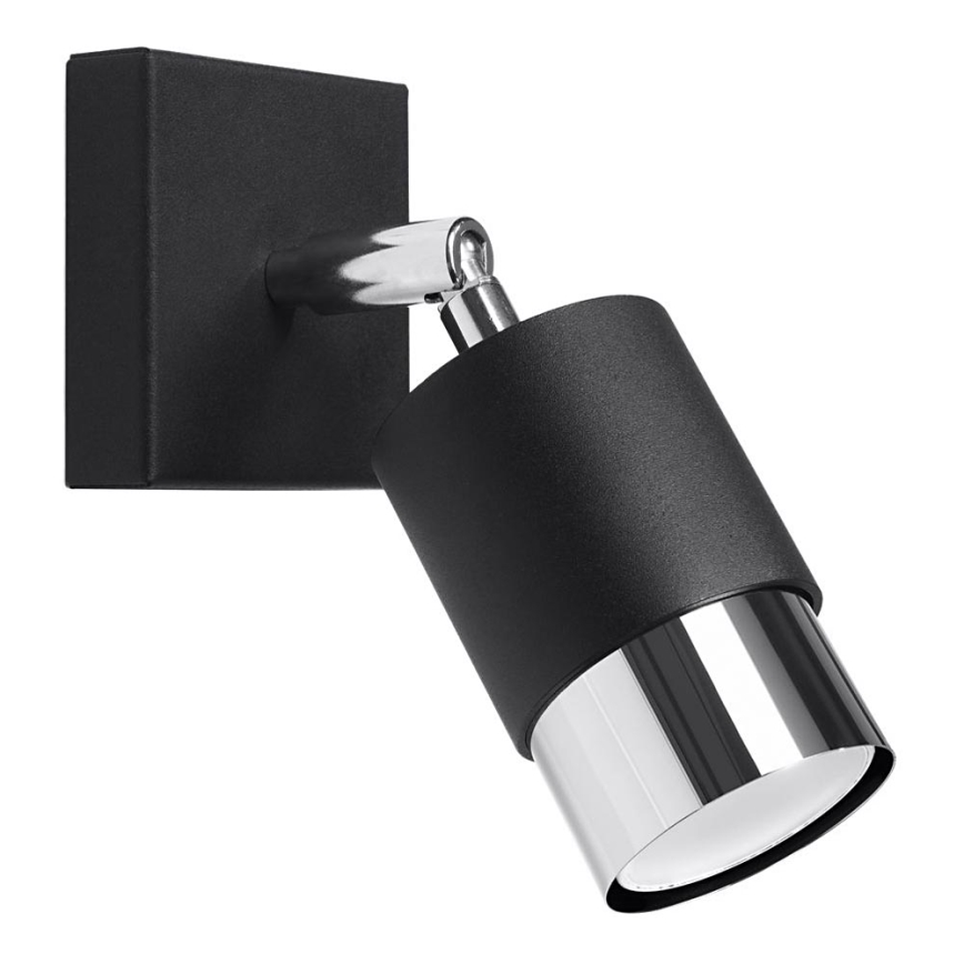 Foco de parede NERO 1xGU10/40W/230V preto/cromado brilhante