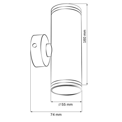Foco de parede PARIS 2xGU10/10W/230V IP20 preto