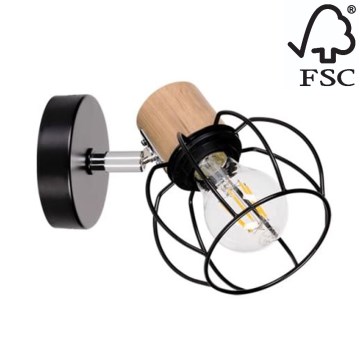 Foco de parede PHIPHI 1xE27/60W/230V carvalho - certificado por FSC