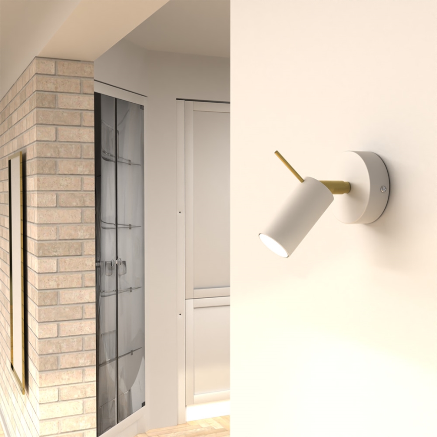 Foco de parede PRESTON 1xGU10/40W/230V branco/dourado