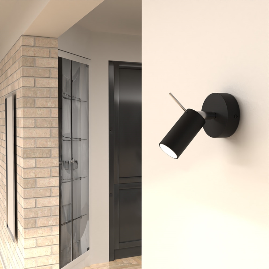 Foco de parede PRESTON 1xGU10/40W/230V preto